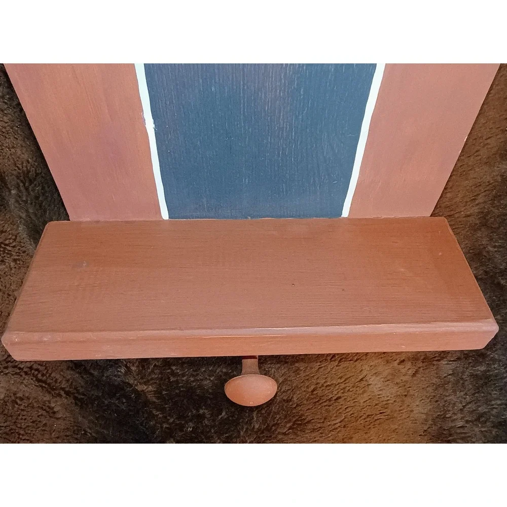 Handmade Tole Painted Farmhouse‎ Barn Shelf Peg Hook Wall Decor Chicken Country